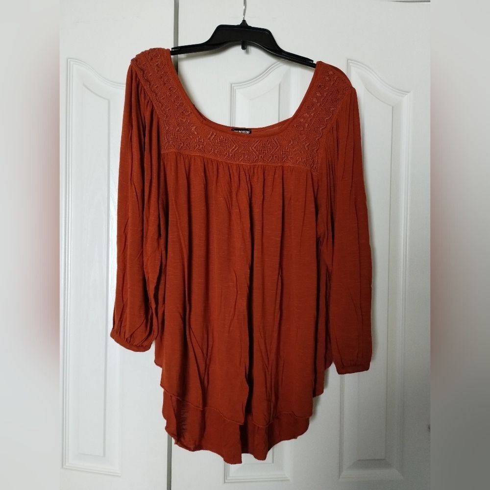 Joe Boxer Burnt Orange Blouse Size L